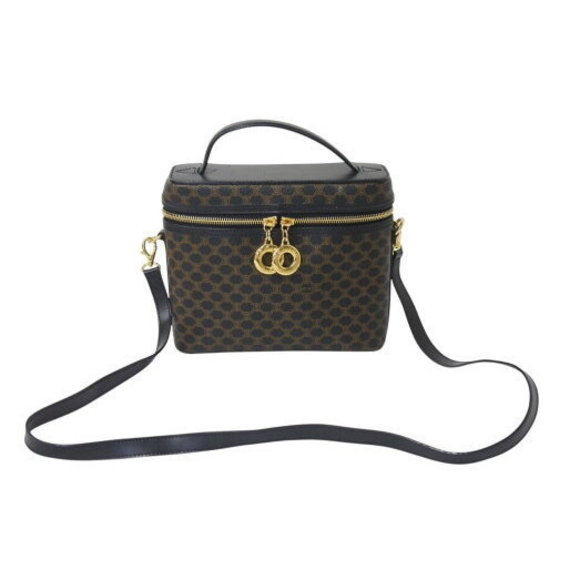 Celine Vanity Shoulder Bag Macadam Brown Black - Picture 1 of 9